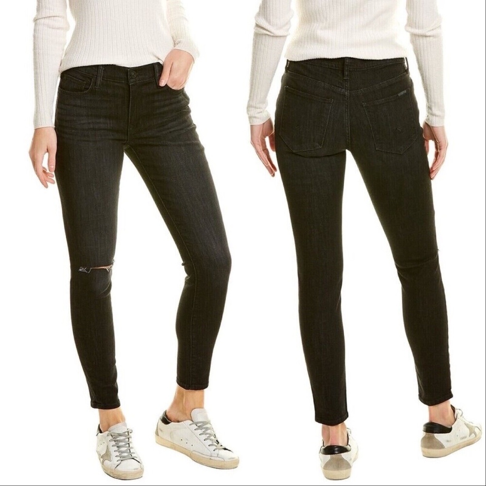 HUDSON Natalie Super Skinny Ankle Black Cora Midrise Stretch Jeans